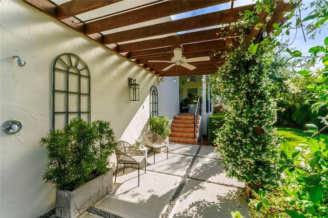 view of patio with a ceiling fan