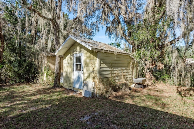 view of shed