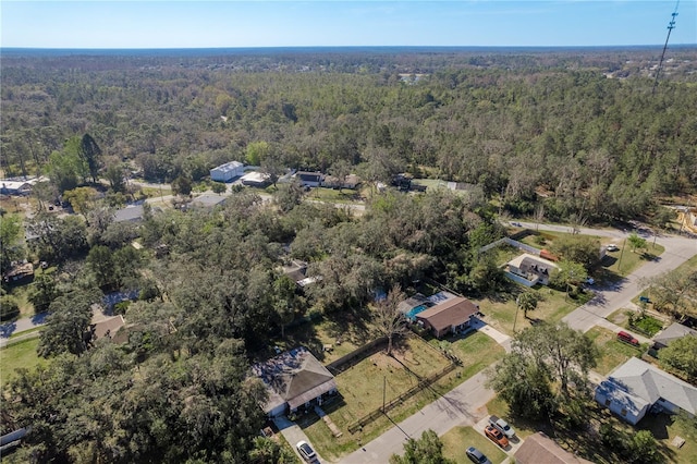 bird's eye view with a view of trees