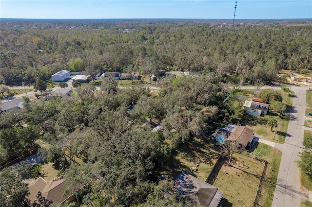 drone / aerial view with a forest view