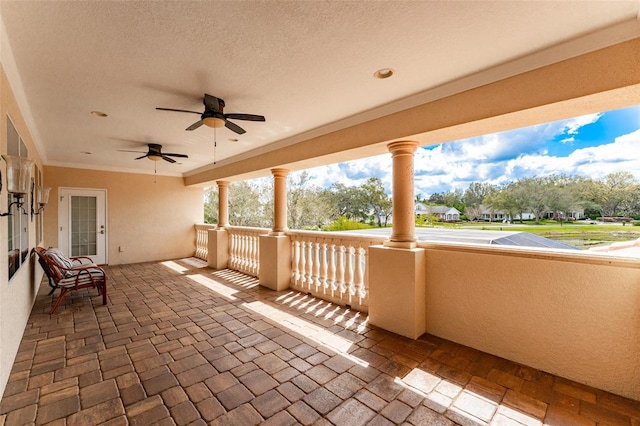 view of patio / terrace with ceiling fan