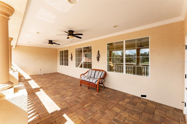 view of patio / terrace with ceiling fan