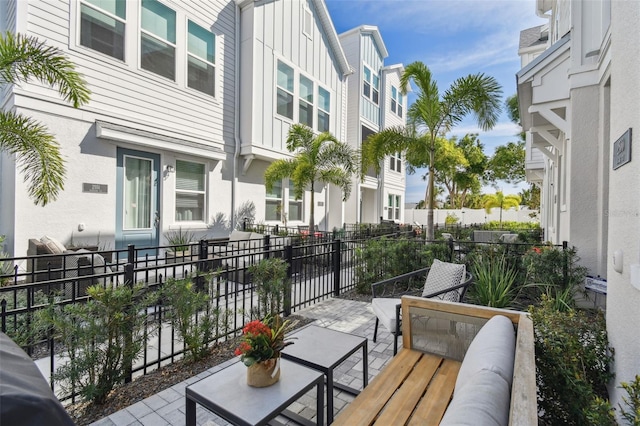 balcony with a residential view