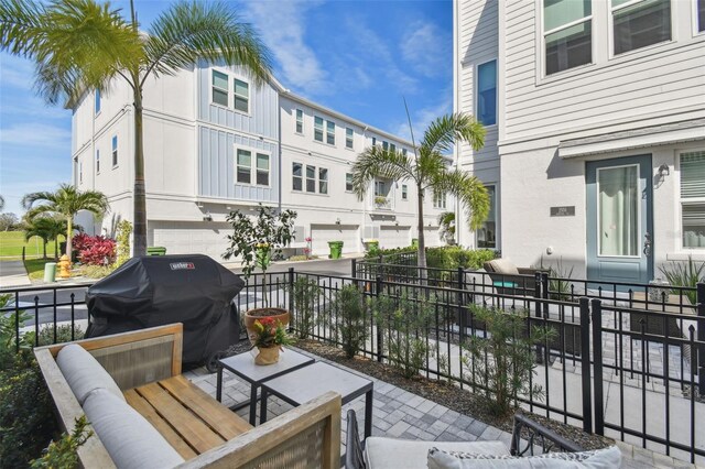 balcony featuring a residential view and area for grilling