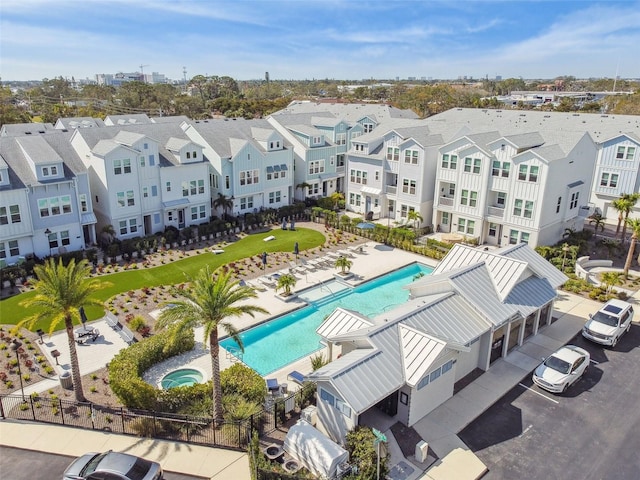 aerial view featuring a residential view