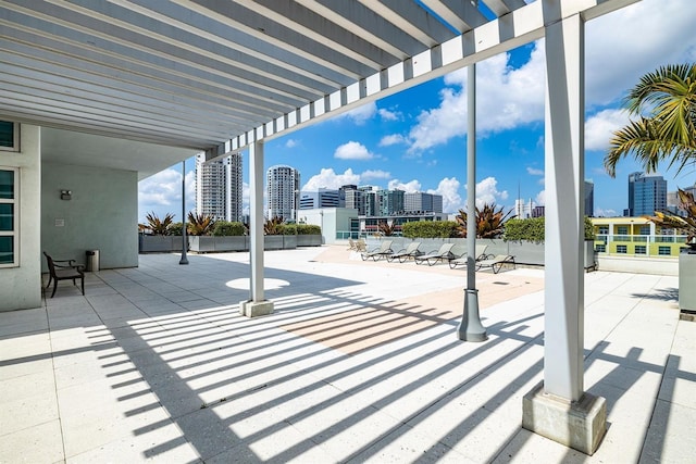 view of patio featuring a city view