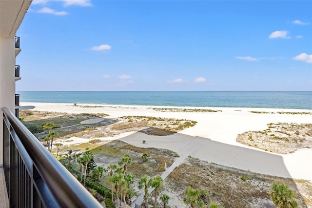 water view with a view of the beach