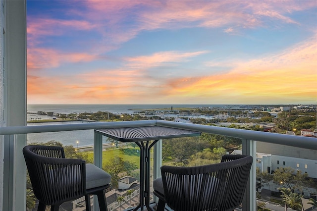 balcony with a water view