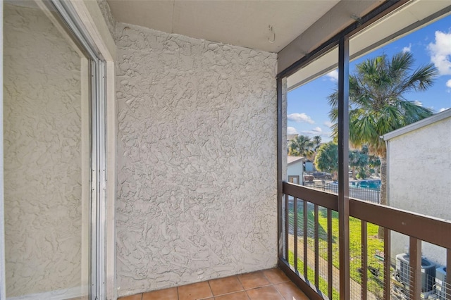 balcony with central AC unit