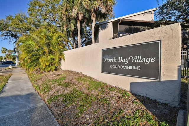 view of community sign