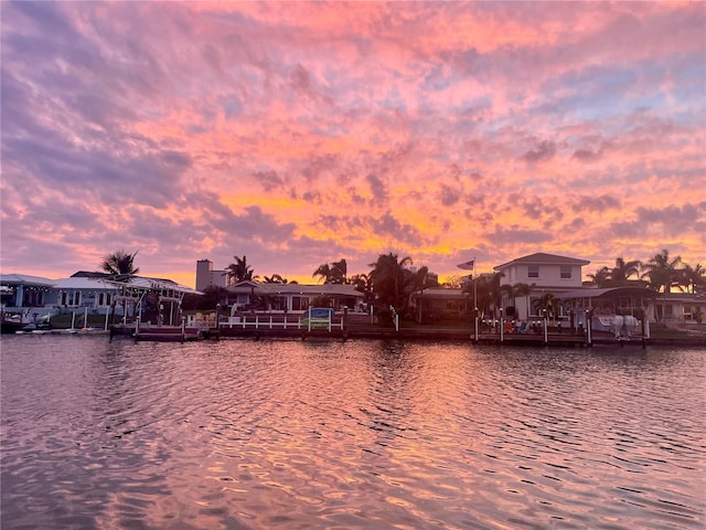 water view with a boat dock