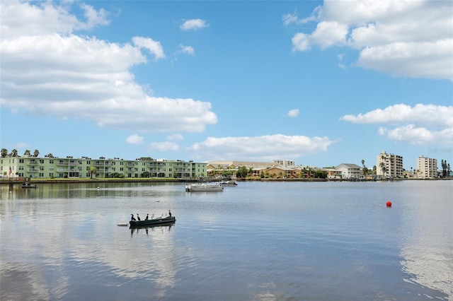 property view of water featuring a city view