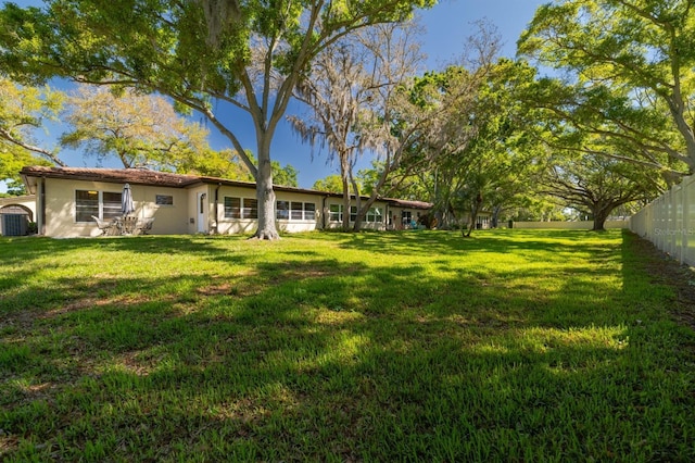 view of yard with fence