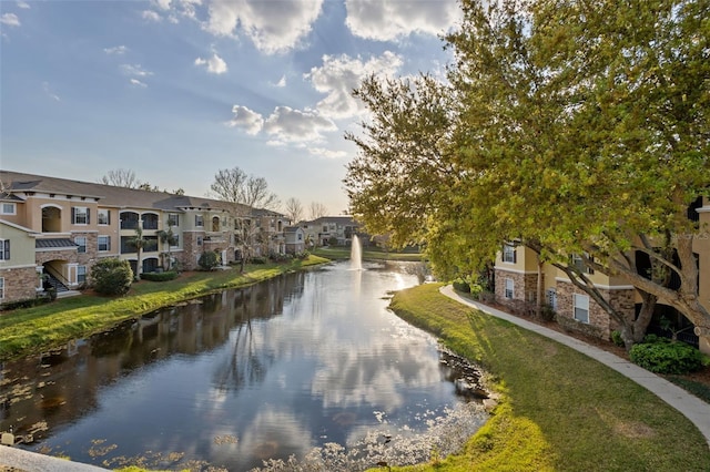 property view of water with a residential view