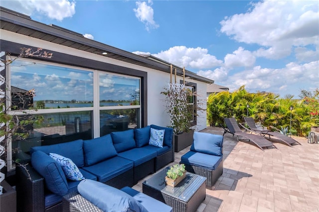 view of patio featuring an outdoor hangout area