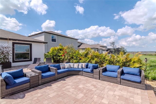 view of patio / terrace with an outdoor living space