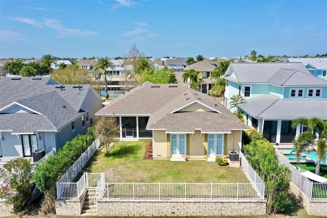 aerial view featuring a residential view