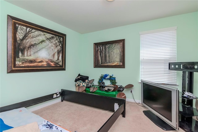 interior space featuring carpet floors and baseboards