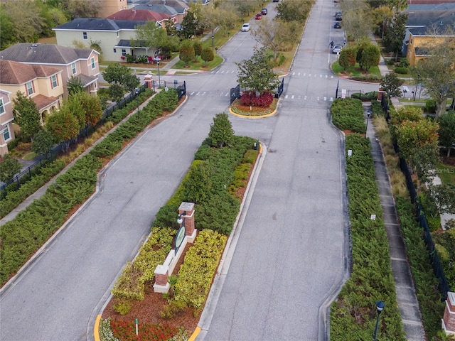 drone / aerial view with a residential view