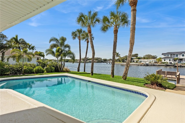 pool with a water view