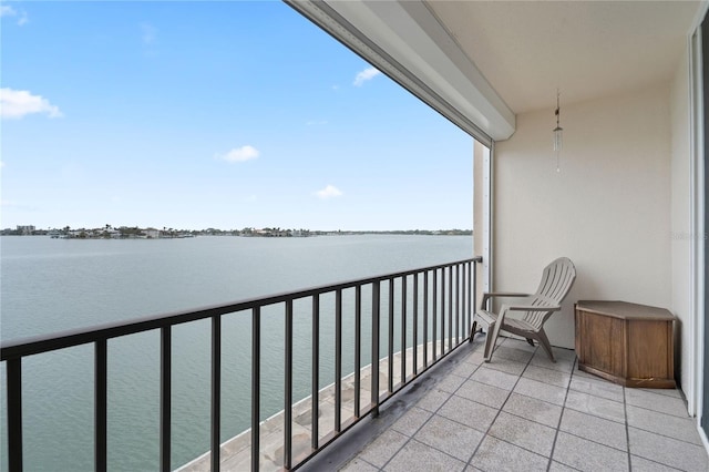 balcony with a water view