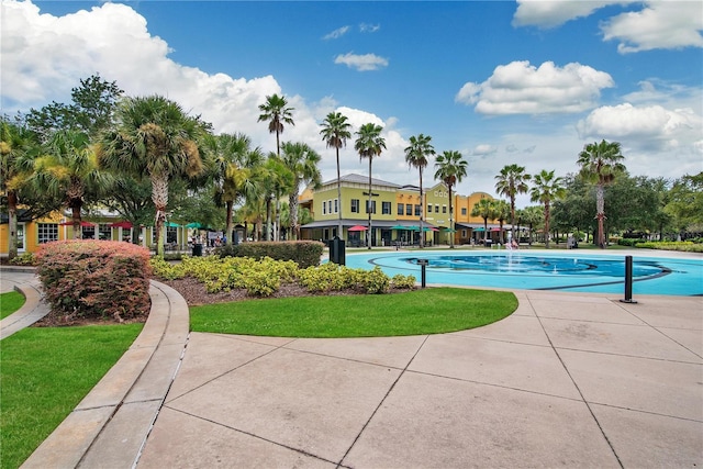 pool featuring a yard