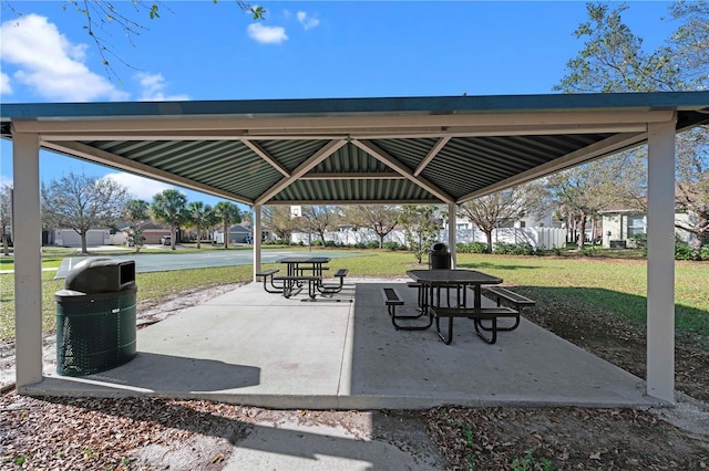 surrounding community featuring a gazebo and a yard