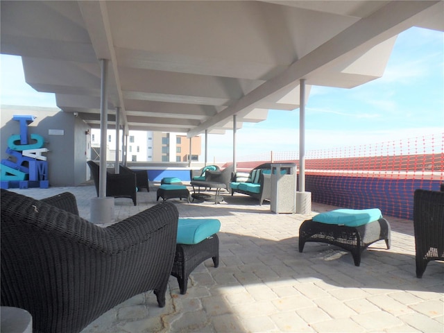 view of patio / terrace featuring an outdoor living space