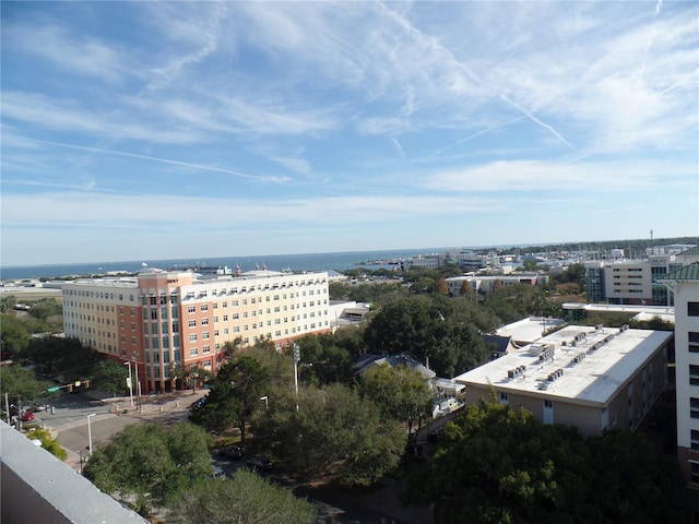 bird's eye view featuring a city view