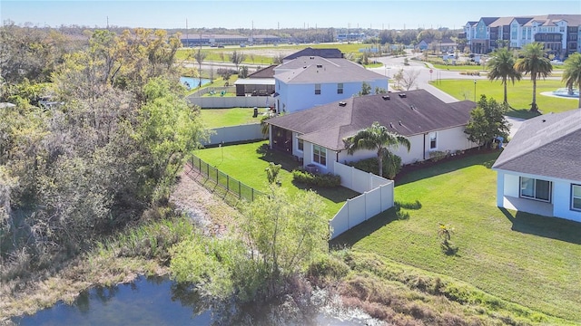 bird's eye view with a residential view