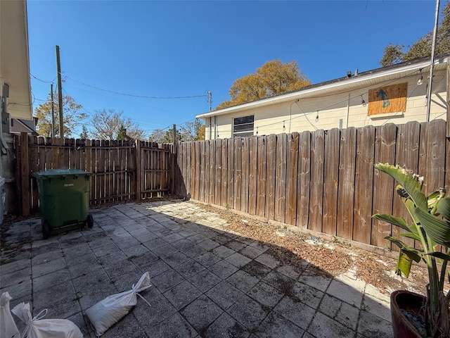 view of patio with a fenced backyard