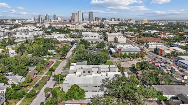 aerial view with a city view