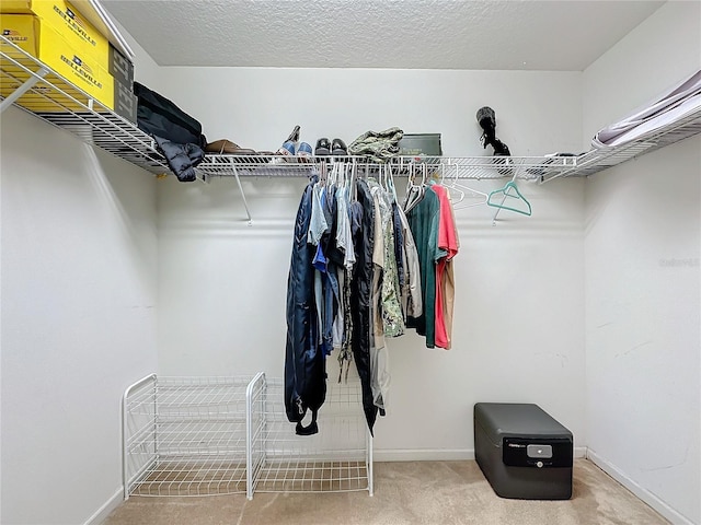 spacious closet with carpet floors