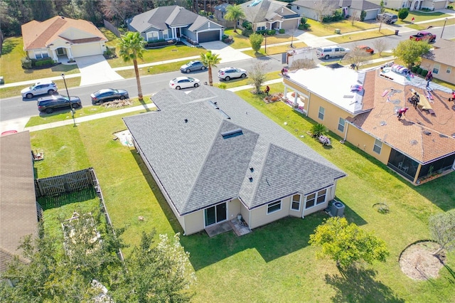 aerial view with a residential view