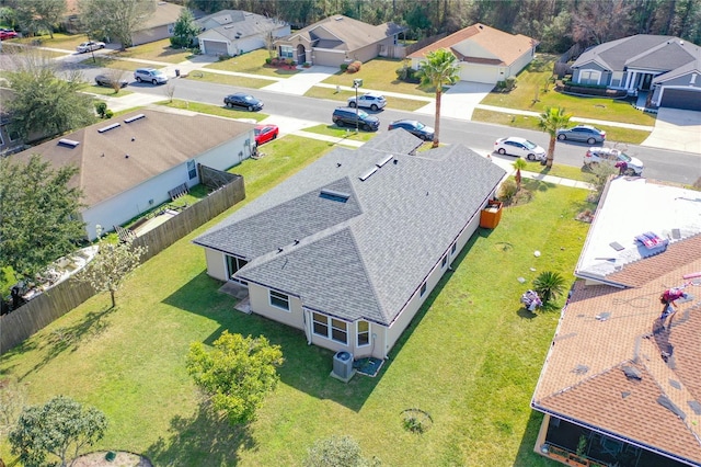 aerial view with a residential view