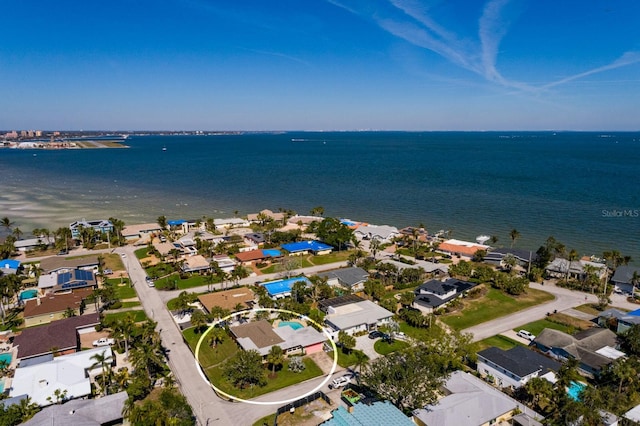 2340 W Bay Isle Dr SE, Saint Petersburg, FL 33705 - bird's eye view with a water view and a residential view