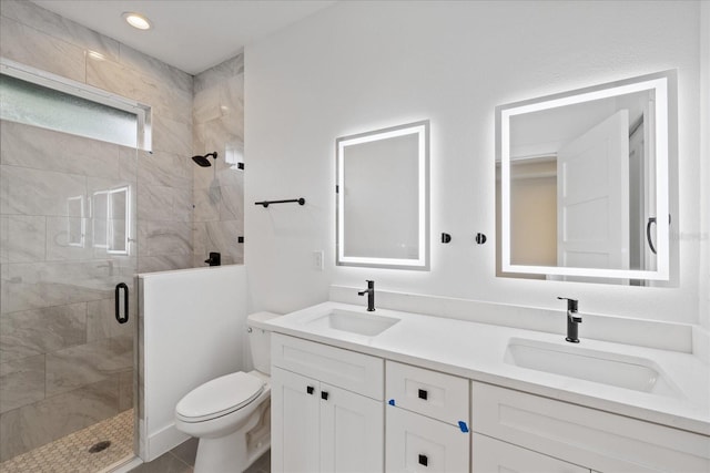 3902 E Henry Ave, Tampa, FL 33610 - full bath with toilet, a sink, double vanity, and a stall shower