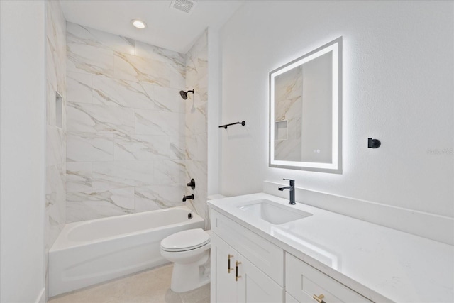 3902 E Henry Ave, Tampa, FL 33610 - full bath featuring toilet, shower / bathtub combination, vanity, and visible vents