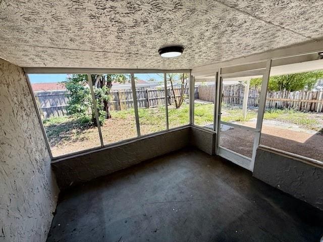 view of unfurnished sunroom