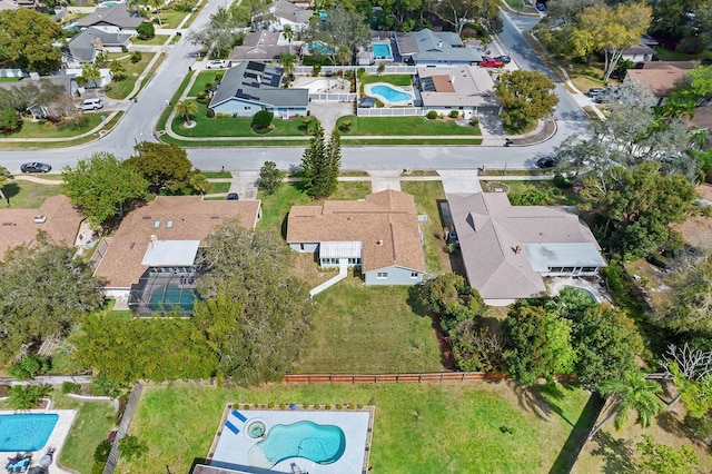 drone / aerial view with a residential view