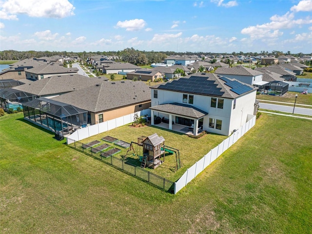 bird's eye view with a residential view