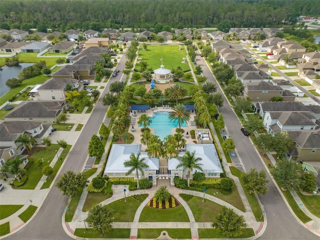 aerial view featuring a residential view