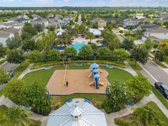 aerial view featuring a residential view