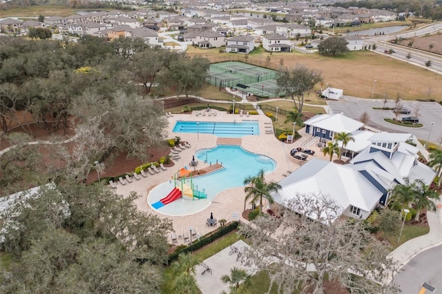 aerial view featuring a residential view