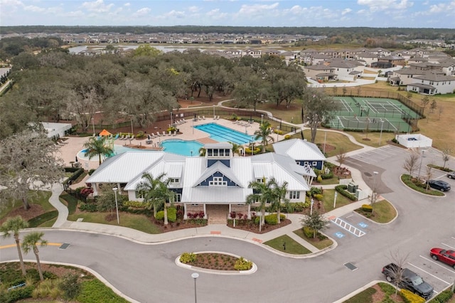 aerial view featuring a residential view