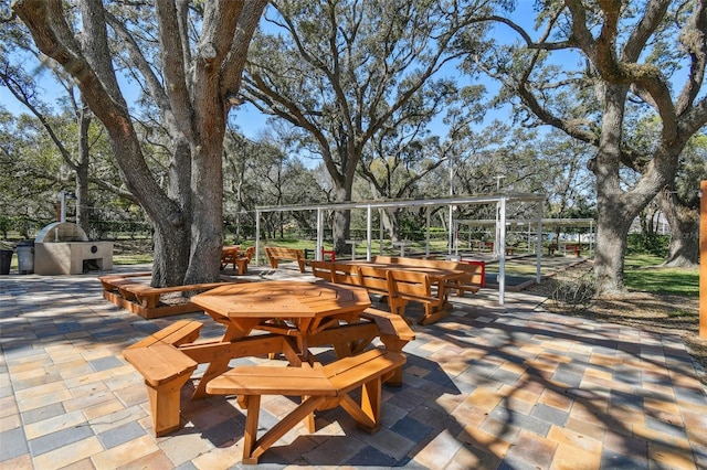 view of patio with area for grilling