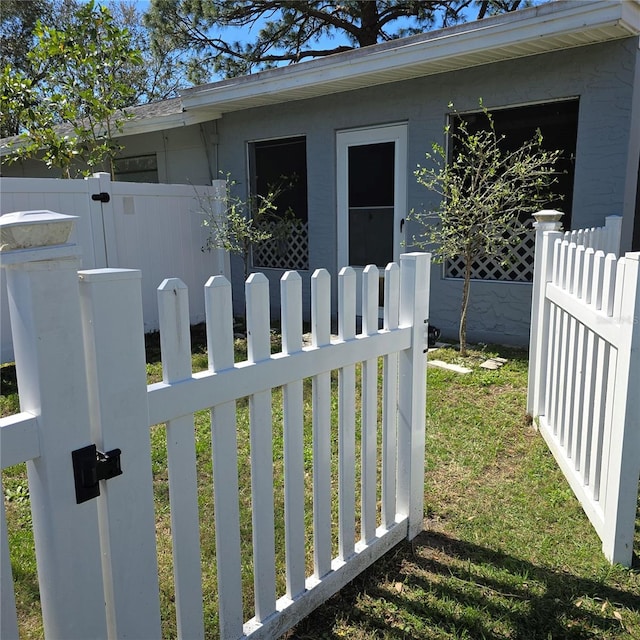 exterior space featuring fence