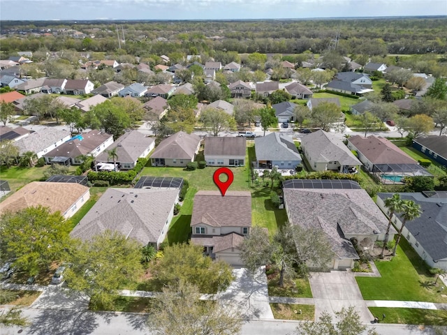 aerial view with a residential view