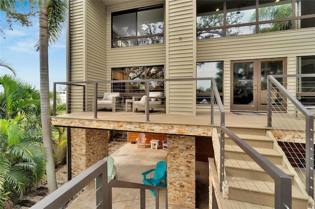 deck with french doors