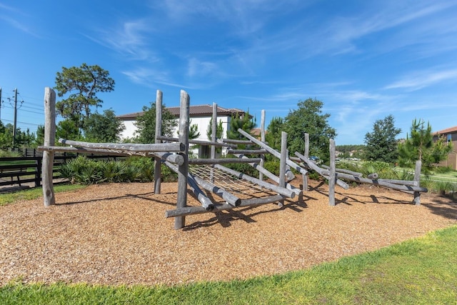 view of playground featuring fence